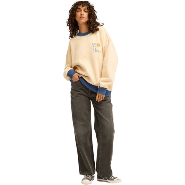 2026 Billabong Womens Le Love Surf Crew Sweatshirt EBJSF00194 - White Cap